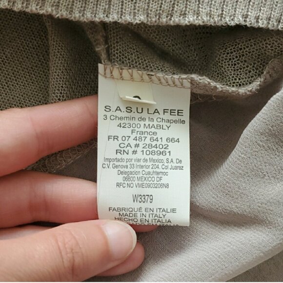 La Fee Maraboutee Women's Chic Beige Linen Blend Lace Detail Cardigan Size S - Picture 8 of 12